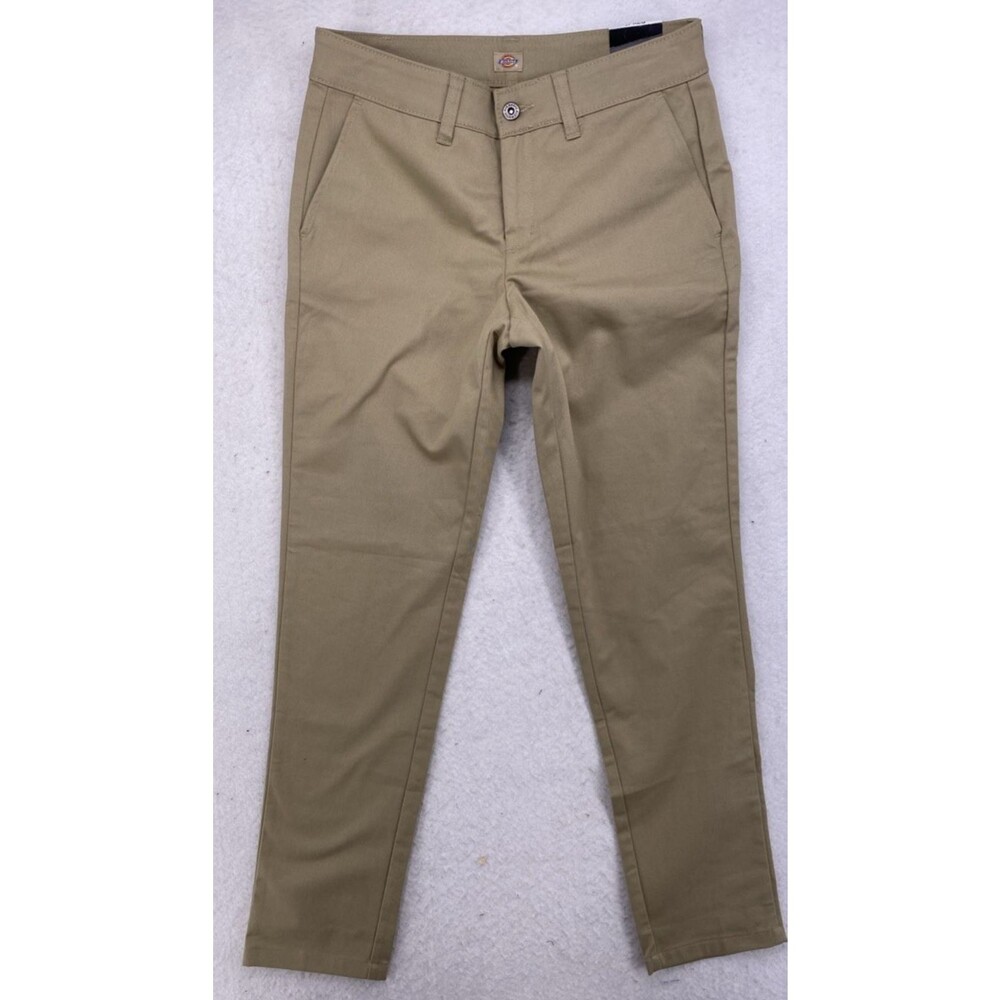 Dickies Skinny Fit Khaki Pants 27R Workwear Twill Stretch Cotton Blend New Tags